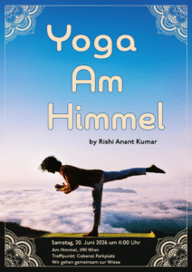 Digital flyer design for a yoga event featuring minimalist typography, soft pastel gradients, and a calm, nature-inspired composition.