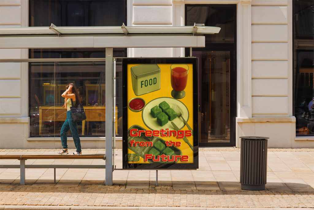 A concept poster for a museum exhibition exploring the intersection of technology, art, and design. The piece combines an AI-generated visual base with refined Photoshop retouching and InDesign layout work. Bold typography and balanced composition create a futuristic yet sophisticated aesthetic, bridging digital creativity and graphic design craftsmanship.